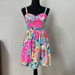 Lilly Pulitzer sundress, pink multi color floral, size 0